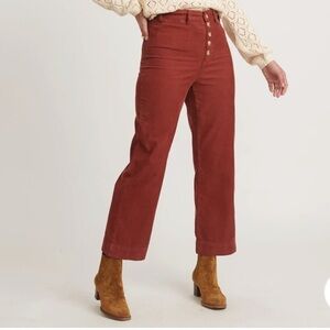 Marine Layer Bridget Cord Pant in Barn Red - 0